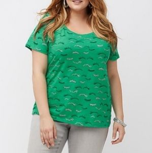 Lane Bryant Shirt Eyelash Green Glitter 18 20